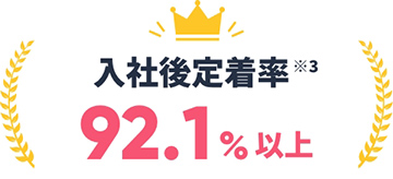 入社後定着率92.1%以上