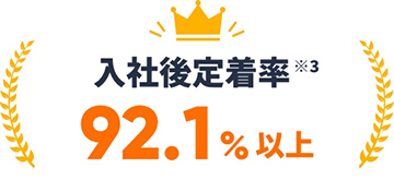 入社後定着率92.1%以上